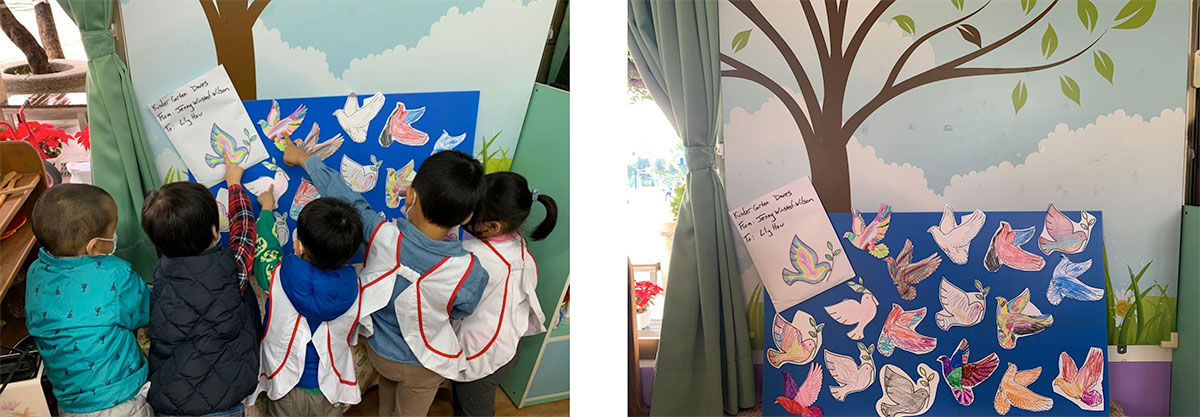 fi-doves-for-peace Students make "doves for peace."